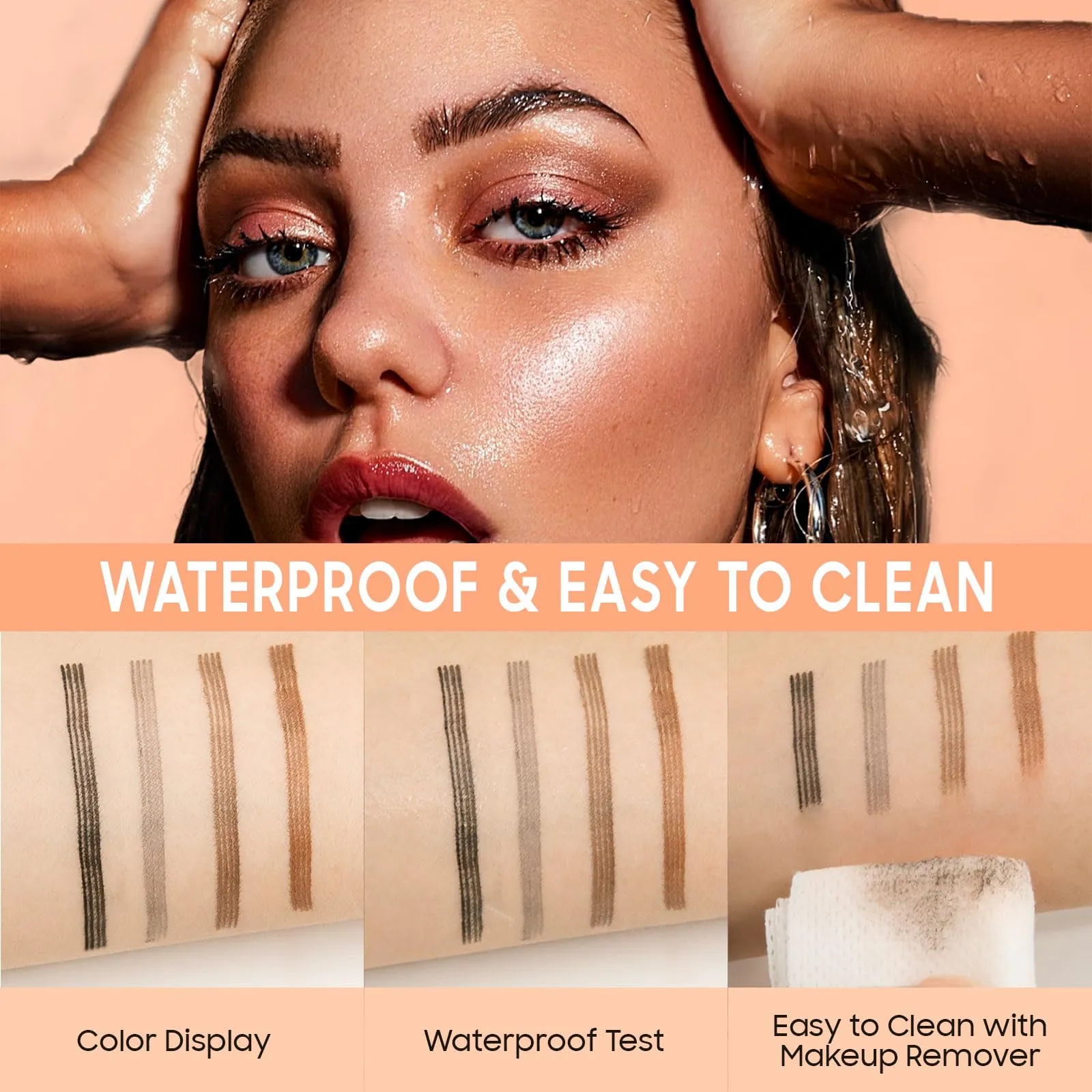 2024 New Magic 4-Tip Eyebrow Pencil - Upgraded 3D Long-Lasting Waterproof Microblading Eye brow Pencil Contouring Pen, Creating Natural Looking Brows Effortlessly (Black,04#)