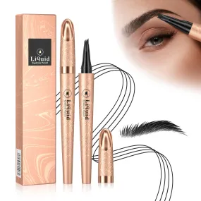 2024 New Magic 4-Tip Eyebrow Pencil - Upgraded 3D Long-Lasting Waterproof Microblading Eye brow Pencil Contouring Pen, Creating Natural Looking Brows Effortlessly (Black,04#)