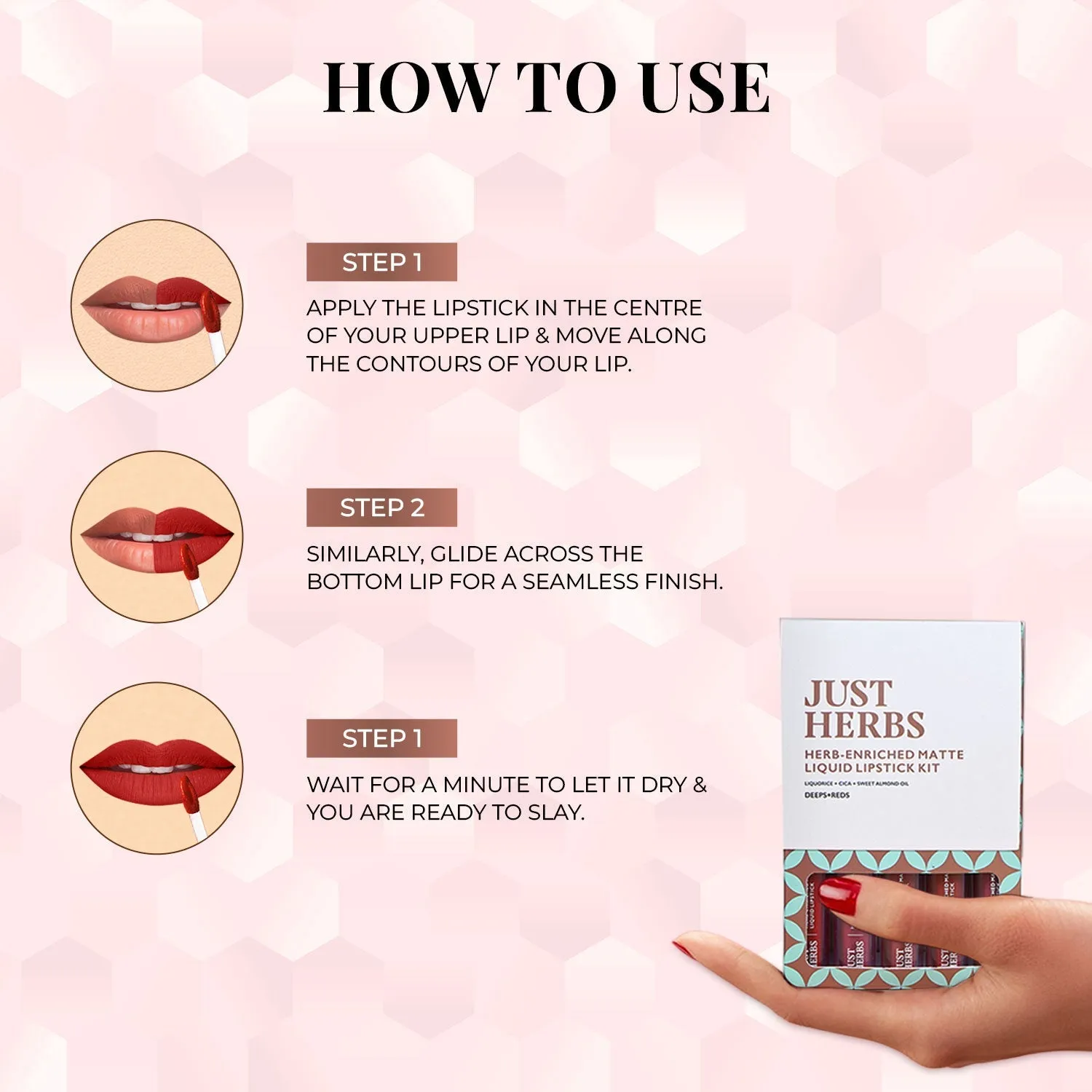 Deeps and Reds - Full-Size Herb Enriched Matte Liquid Lipstick Kit: Set of 5