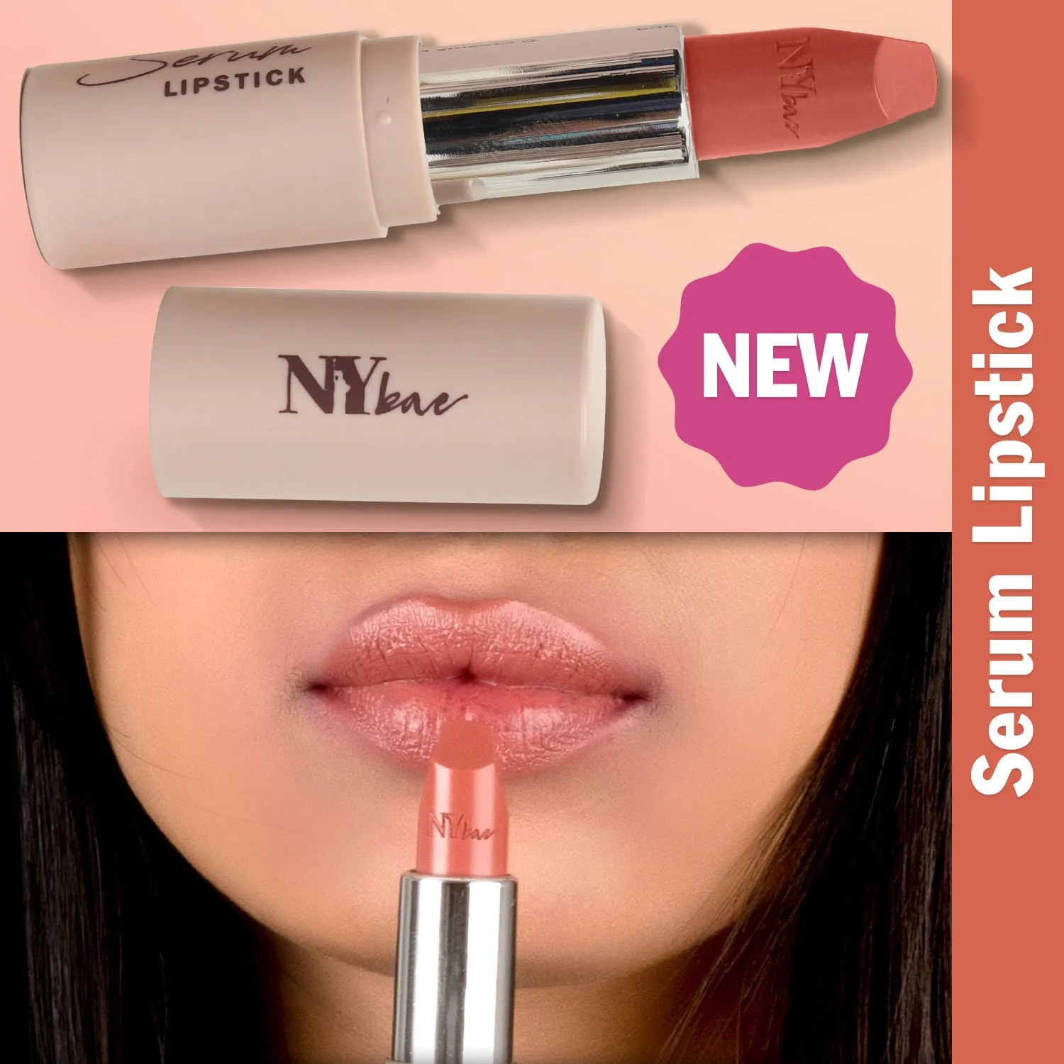 NY Bae Runway Serum Lipstick - Sandstone Drops 20 (4.8 g) | Nude | Highly Pigmented | Vitamin E & Fruit Oils | Lightweight | Non-Drying