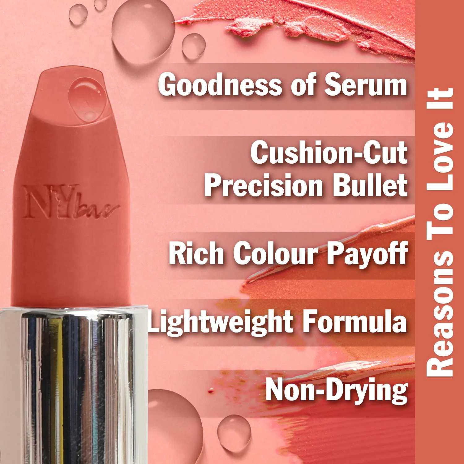 NY Bae Runway Serum Lipstick - Sandstone Drops 20 (4.8 g) | Nude | Highly Pigmented | Vitamin E & Fruit Oils | Lightweight | Non-Drying