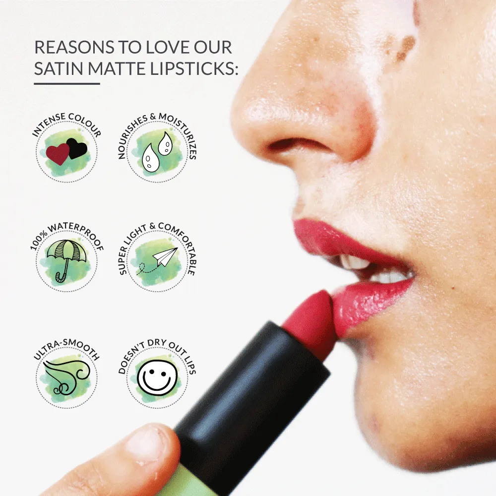 Satin Matte Lipstick Red Model 02