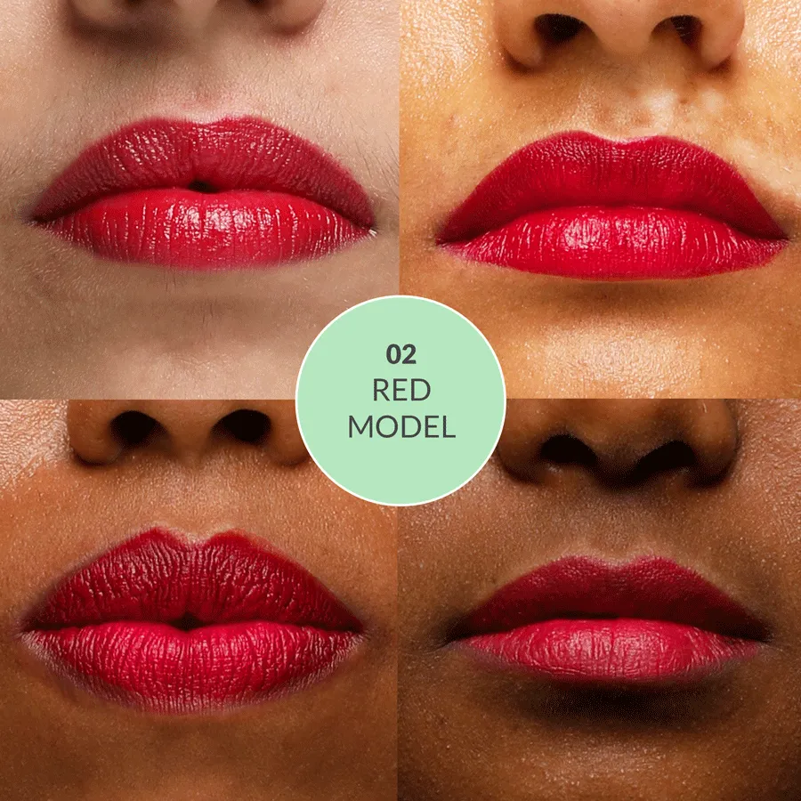 Satin Matte Lipstick Red Model 02