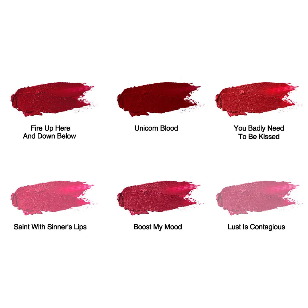 Stay Quirky Lipstick Soft Matte Minis - Kiss My Lips And Take Wine Sips, Set of 12 Mini Lipsticks, Kit 7 (14.4 g)