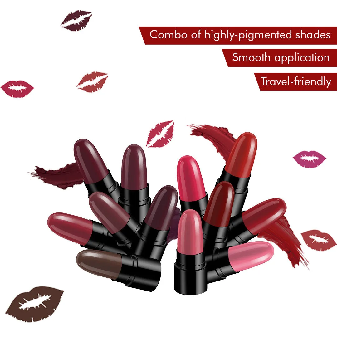 Stay Quirky Lipstick Soft Matte Minis - Kiss My Lips And Take Wine Sips, Set of 12 Mini Lipsticks, Kit 7 (14.4 g)